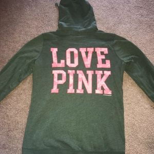 Olive Green Zip-Up Sweatshirt Victoria Secret Camo